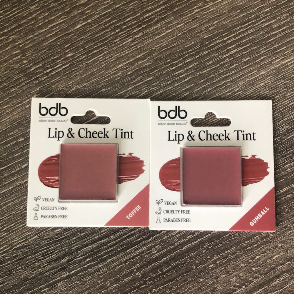 ❤️$8 NWT Billion Dollar Beauty  Lip & Cheek Tint Set - Toffee and Gumball